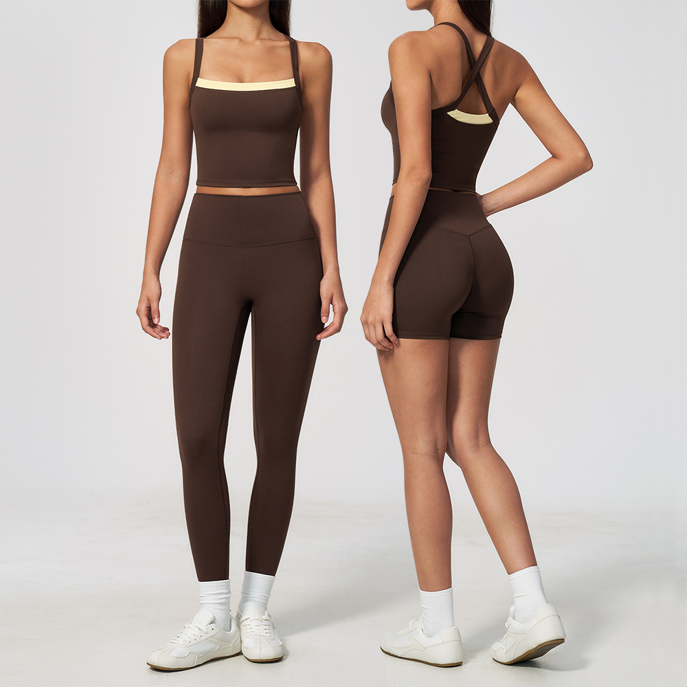 Crossfit Vest - طقم يوجا نسائي من قطعتين، ليجنز